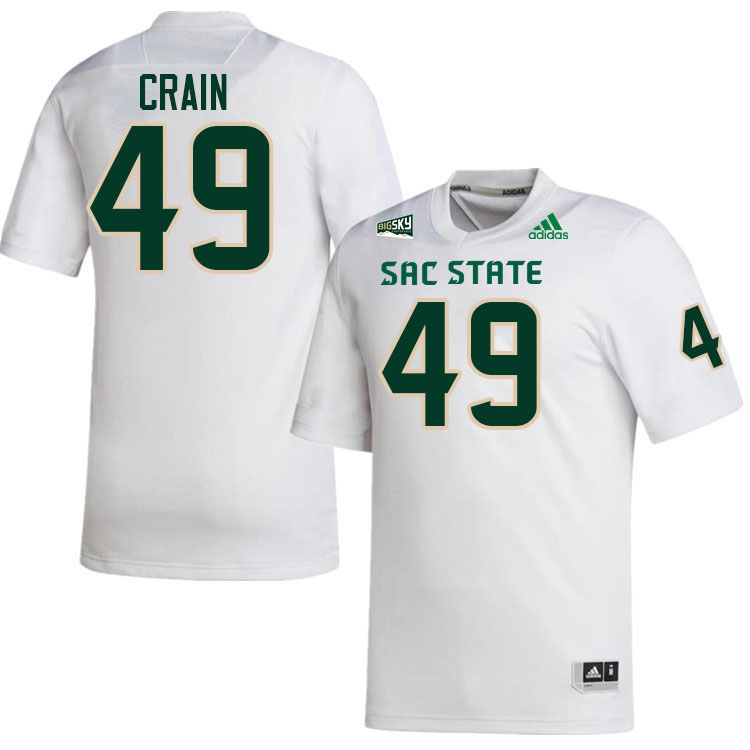 Sacramento State Hornets #49 Dawit Crain College Football Jerseys Stitched-White